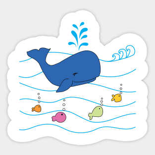 whale and friends Sticker